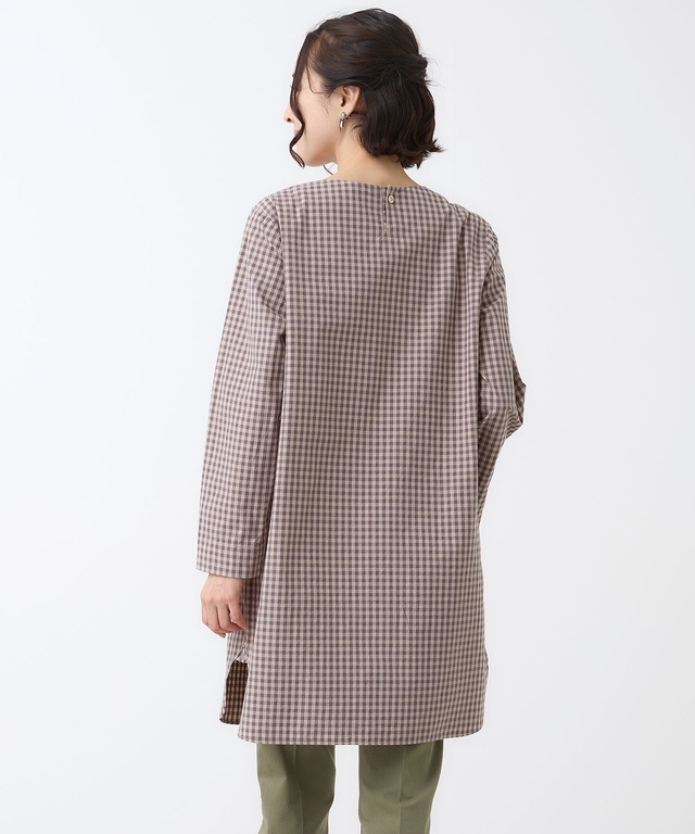 タックデザイン チェック チュニック【オンラインショップ・一部店舗限定】