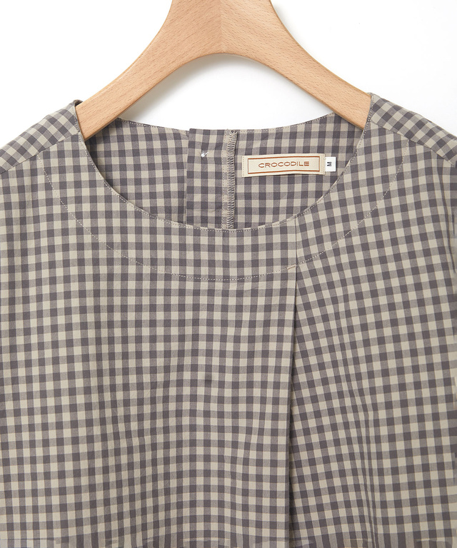 タックデザイン チェック チュニック【オンラインショップ・一部店舗限定】