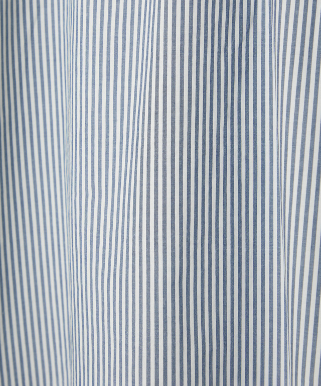 ストライプ切り替え バンドカラー チュニック【オンラインショップ・一部店舗限定】