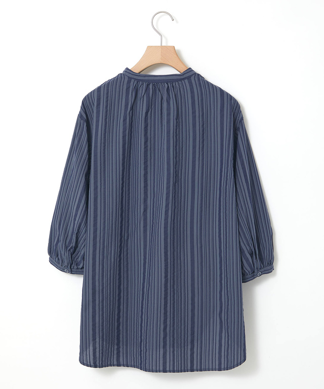 ストライプ ギャザー チュニック
