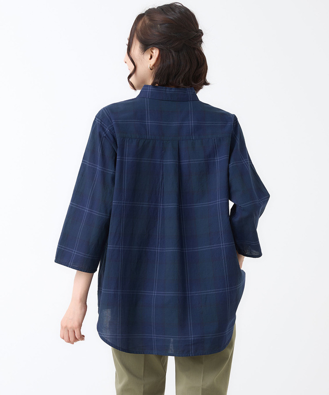 リネンブレンド スキッパー チュニック