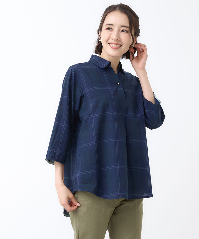 リネンブレンド スキッパー チュニック