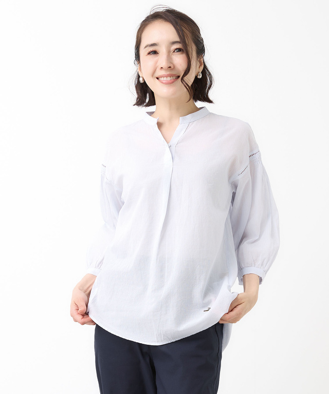 スノーコットン 梯子レース チュニック【接触冷感】