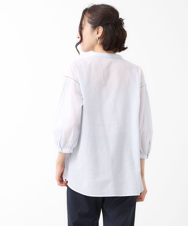 スノーコットン 梯子レース チュニック【接触冷感】