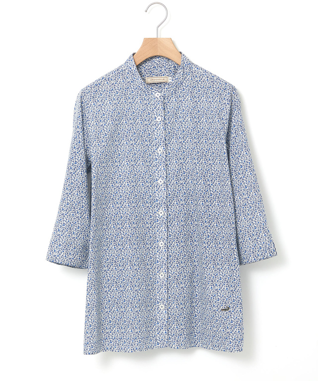 小花柄 バンドカラー チュニック【オンラインショップ・一部店舗限定】