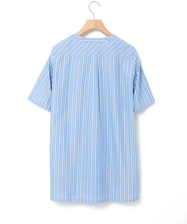 ストライプ バンドカラー チュニック【オンラインショップ・一部店舗限定】