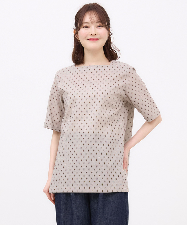 プロヴァンス柄 スクエアネック チュニック【オンラインショップ・一部店舗限定】