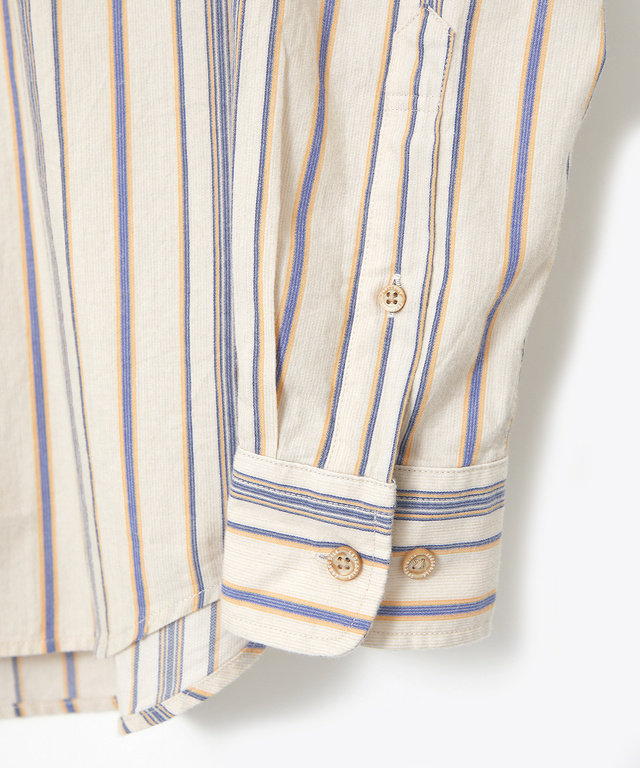 ピケ素材 ストライプ柄 シャツ