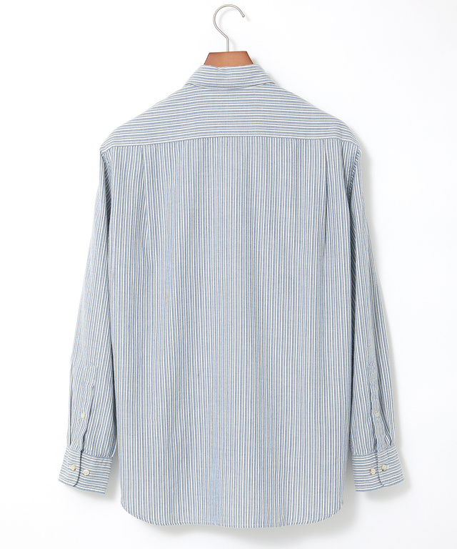 カシミアタッチ ストライプ シャツ