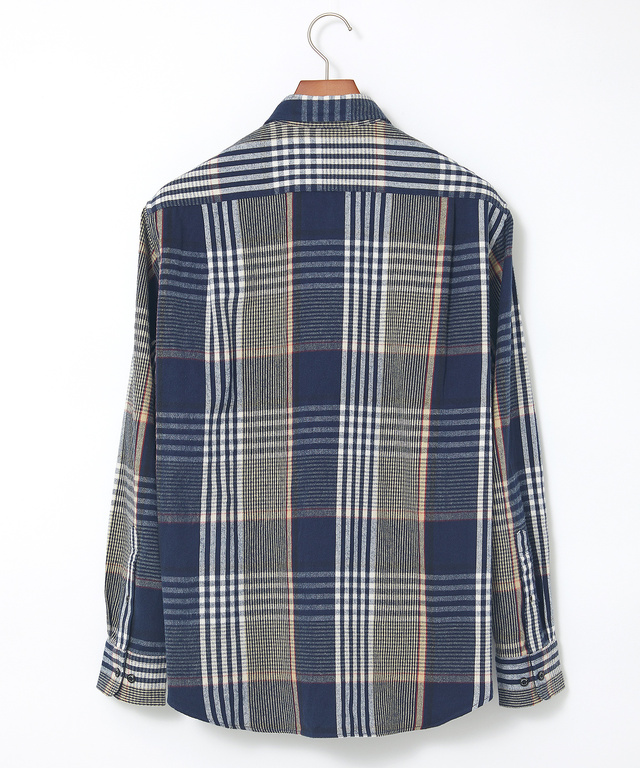 タータン柄 シャギー加工 シャツ