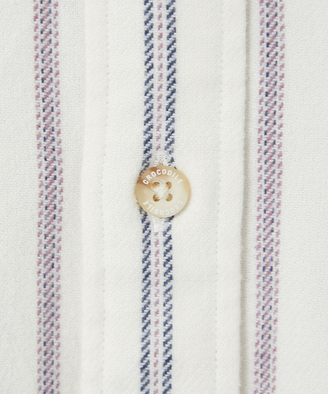 起毛 ストライプ柄 シャツ