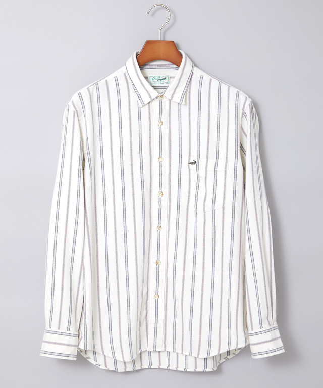 起毛 ストライプ柄 シャツ