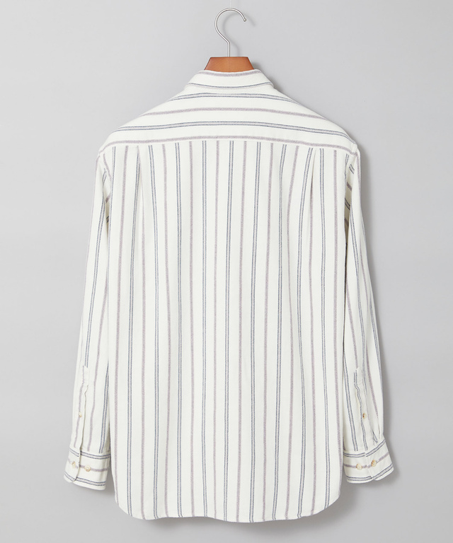 起毛 ストライプ柄 シャツ