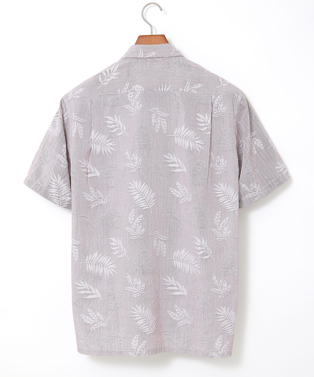 サッカー素材 リーフ柄 シャツ