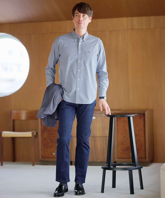 ノンアイロン ギンガムチェック ボタンダウンシャツ【シワになりにくい】