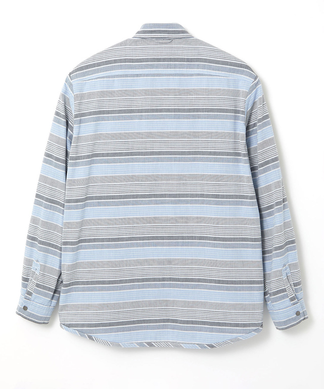 ダブルガーゼ マルチボーダー リバーシブルシャツ【吸汗速乾】