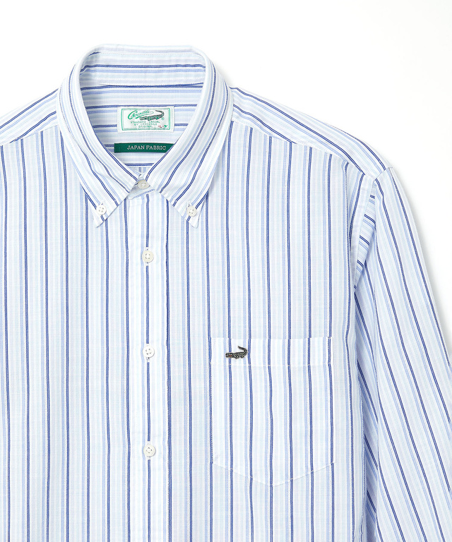 サッカー ストライプ ボタンダウン シャツ 【日本製生地】【接触冷感】