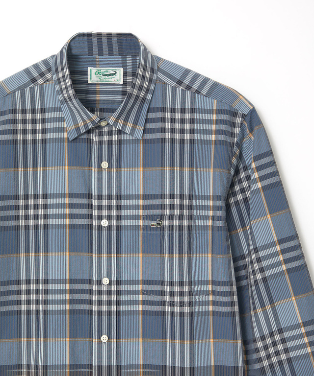 スノーコットン サッカー チェック シャツ 【接触冷感】