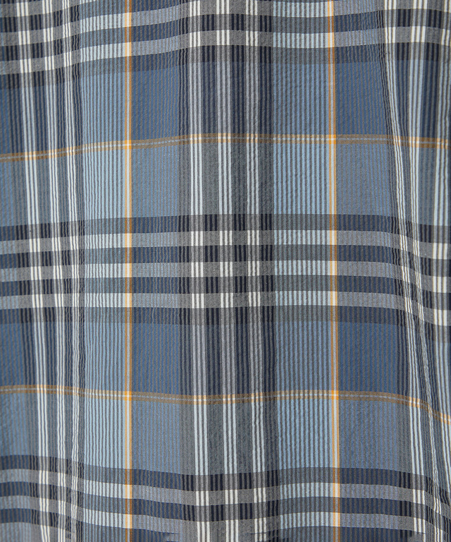 スノーコットン サッカー チェック シャツ 【接触冷感】