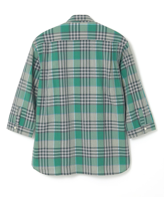 スノーコットン サッカー チェック シャツ 【接触冷感】