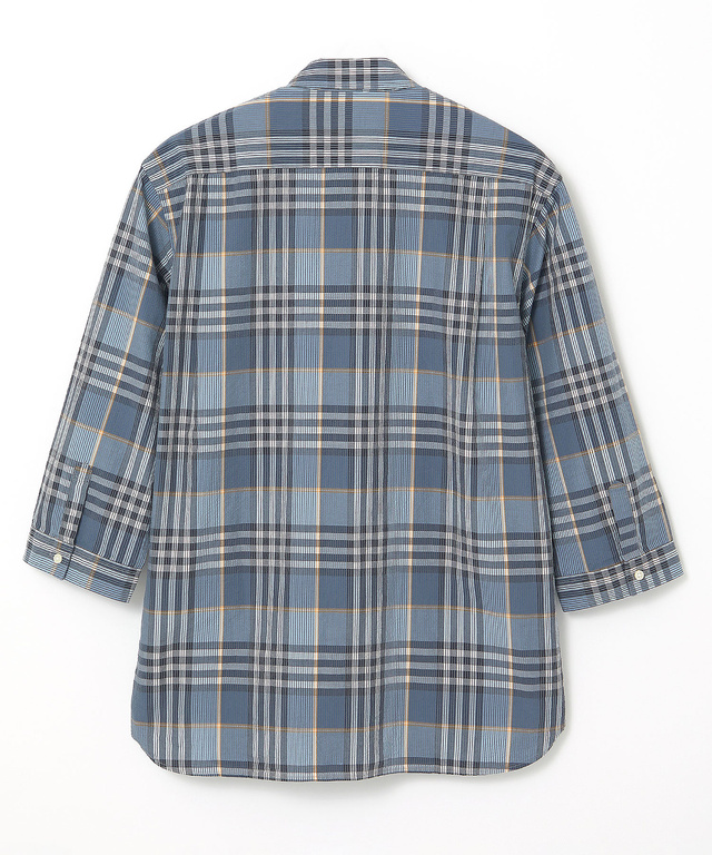 スノーコットン サッカー チェック シャツ 【接触冷感】