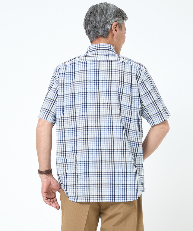 スノーコットン チェック シャツ 【接触冷感】