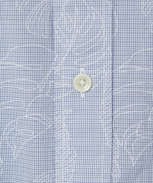 リーフプリント シャンブレー シャツ【吸汗速乾】