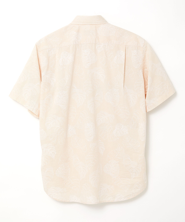 リーフプリント シャンブレー シャツ【吸汗速乾】