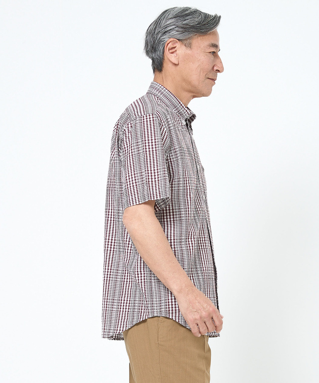 スノーコットン グラデーションチェック シャツ【接触冷感】