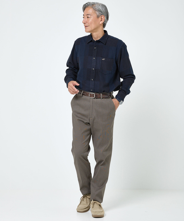 昼夜織り パッチワーク シャツ