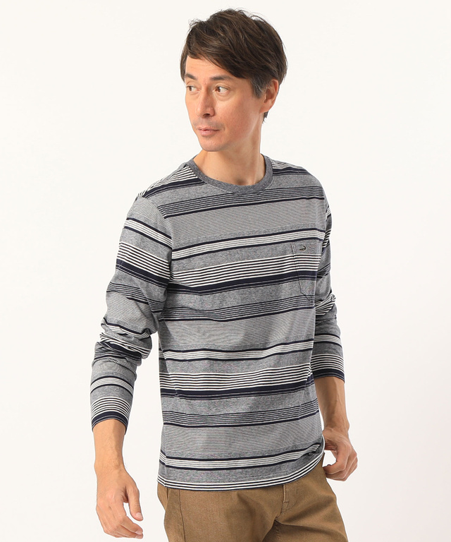 メンズ ボーダー長袖tシャツ通販 1002 01217 クロコダイル