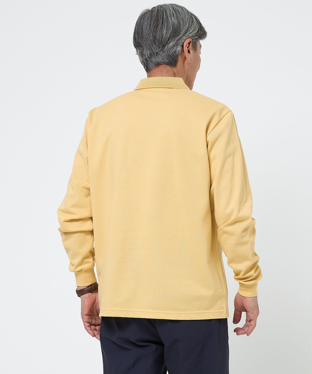 【ベストセラー】鹿の子 ワンポイント 長袖ポロシャツ【日本製】