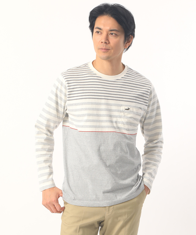 メンズ パネルボーダーtシャツ通販 1002 クロコダイル Crocodile 公式通販サイト