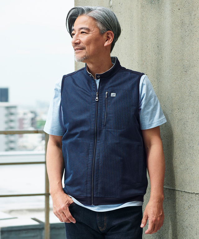 アゼック編み フルジップ ベスト