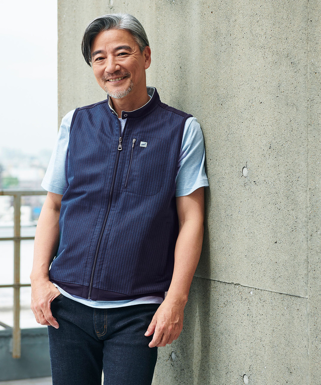 アゼック編み フルジップ ベスト