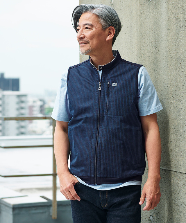 アゼック編み フルジップ ベスト