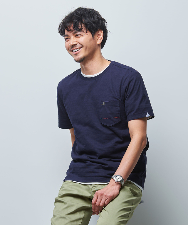 メンズ スノーコットン シャドーボーダー Tシャツ【接触冷感】通販 [1002-33218] クロコダイル(CROCODILE) 公式通販サイト