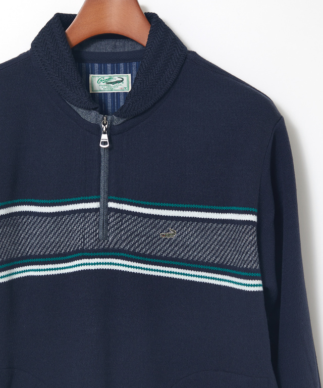 裏起毛 パネルボーダー柄 トレーナー