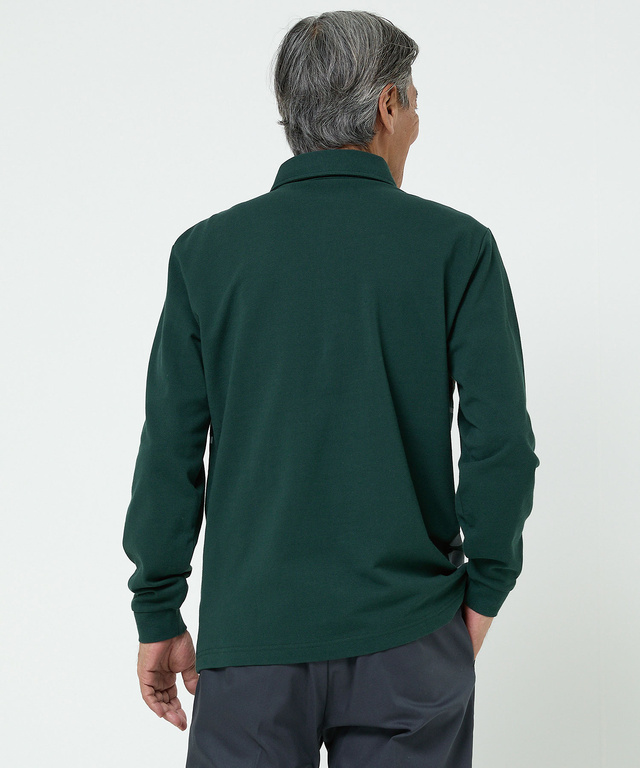 ボーダー柄 切り替え ポロシャツ