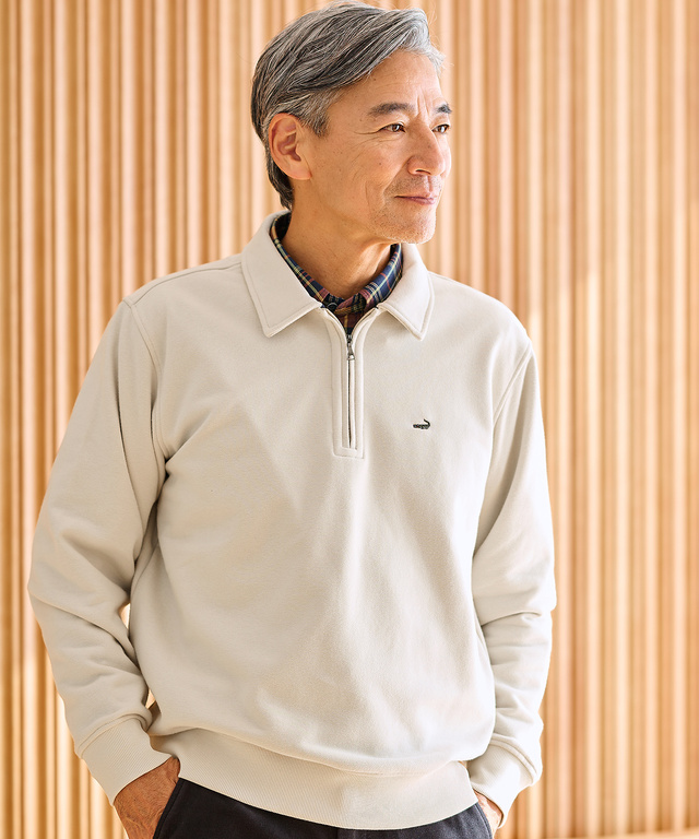 ハーフジップ ポロ トレーナー