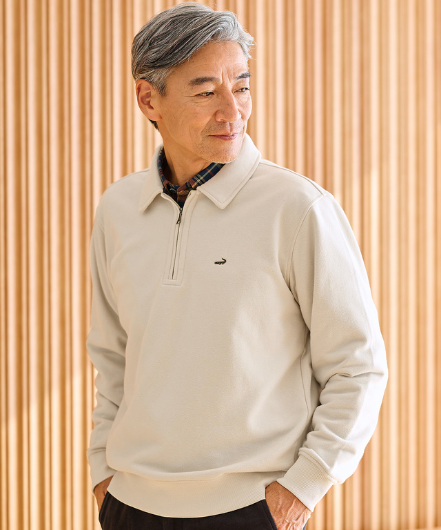 ハーフジップ ポロ トレーナー