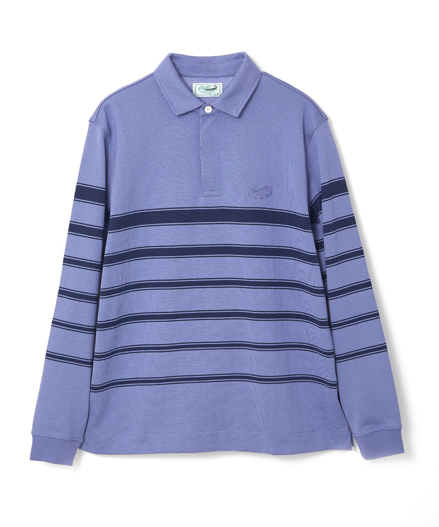 パネルボーダー ジップ ポロシャツ