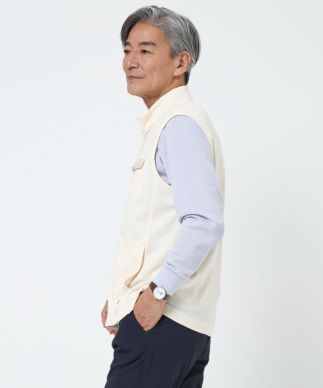 鹿の子 ポケットデザイン ジップベスト