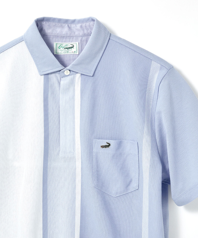 スノーコットン ストライプ ポロシャツ【接触冷感】