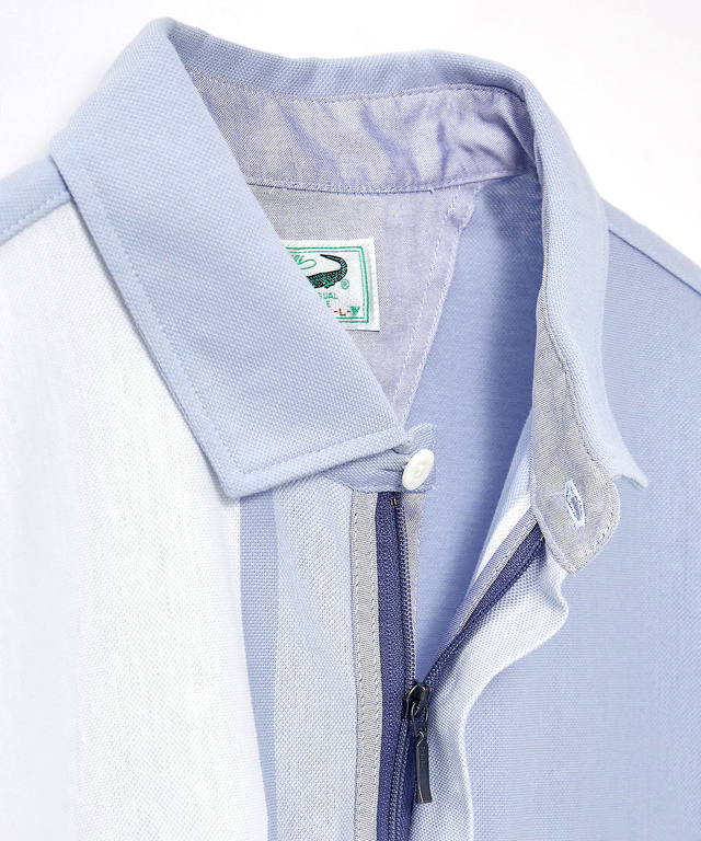 スノーコットン ストライプ ポロシャツ【接触冷感】