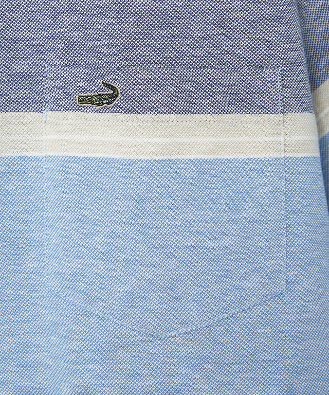 スノーリネン パネルボーダー ポロシャツ 【接触冷感】