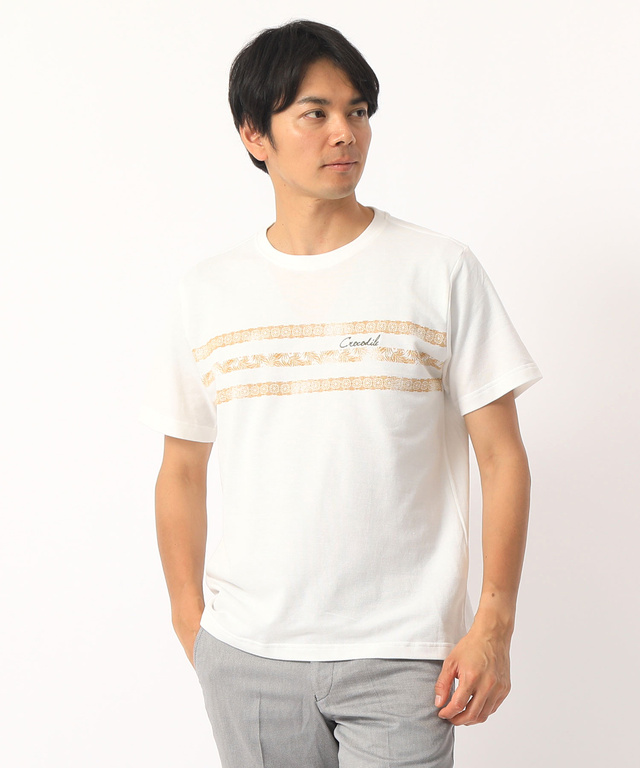 パネルボーダー柄プリントTシャツ【トランスドライ】