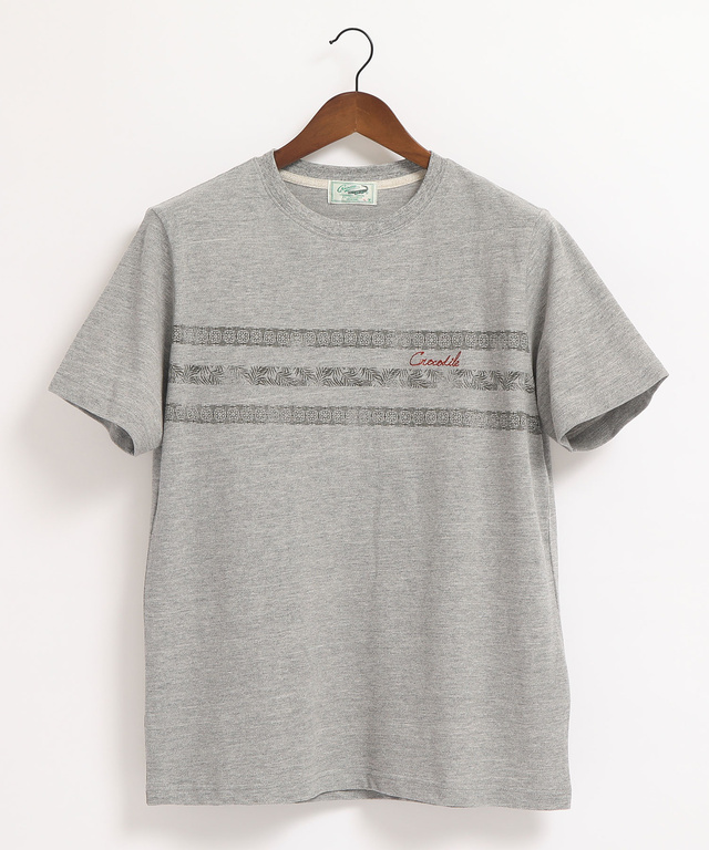 パネルボーダー柄プリントTシャツ【トランスドライ】