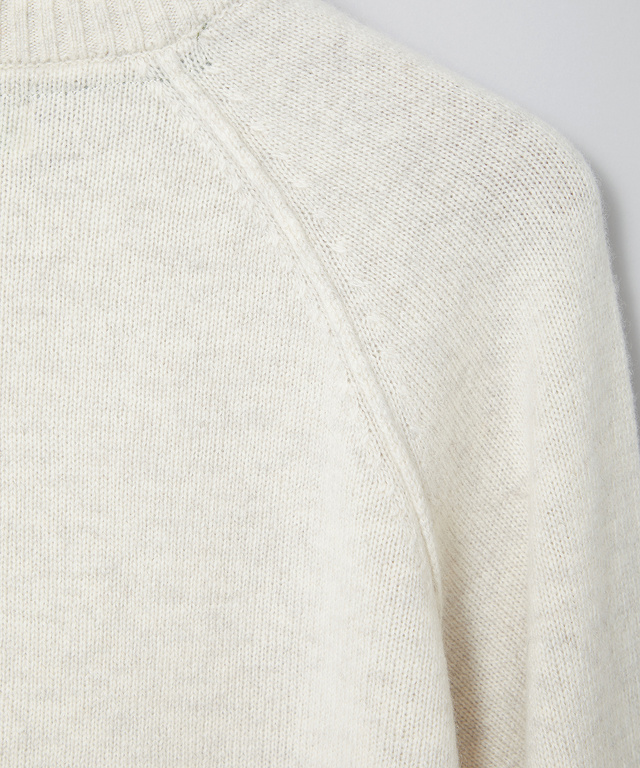 カシミヤ混 天竺 クルーニット【手洗いOK】