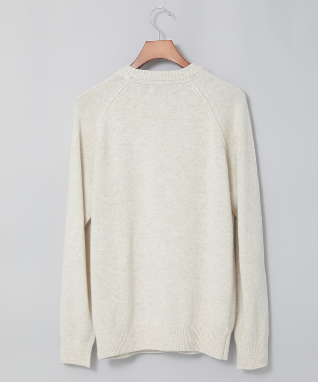 カシミヤ混 天竺 クルーニット【手洗いOK】